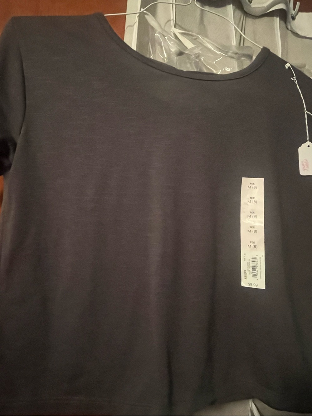 SO Dark Grey Criss-Cross Back T-Shirt Size M (8) Kids New with tags